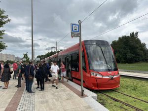 1. den ostrého provozu tramvají na nové trati v Petržalce.
Foto: Martin Žarnovický