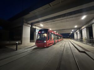1. den ostrého provozu tramvají na nové trati v Petržalce.
Foto: Martin Žarnovický