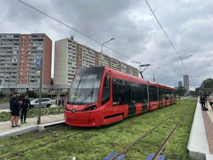 1. den ostrého provozu tramvají na nové trati v Petržalce.
Foto: Martin Žarnovický