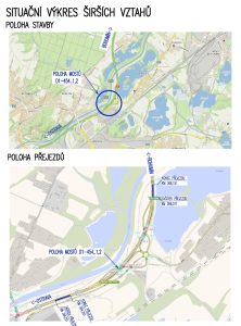 Oprava mostů na D1 u Bohumína - situační mapa.Zdroj: ŘSD