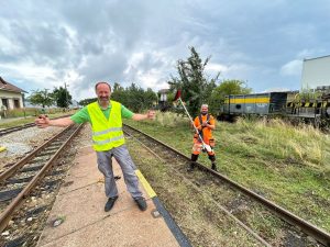 Práce na obnově úzkokolejek, víkend 26. a 27 července 2025. Pramen: Gepard Express