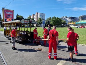 Testování koněspřežné tramvaje na obratišti Červený vrch a Evropské třídě. Foto: Zdopravy.cz, Jan Nevyhoštěný