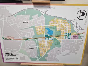 Návrh prodloužení metra A na nové plánované sídliště Východní město podle Pirátské strany. Foto: Zdopravy.cz