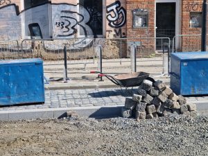 Rekonstrukce a narovnání tramvajové trati u pražského výstaviště. Foto: Zdopravy.cz