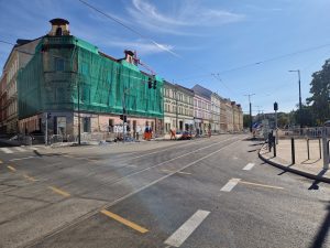 Rekonstrukce a narovnání tramvajové trati u pražského výstaviště. Foto: Zdopravy.cz