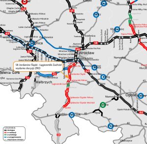 Rychlostní silnice S8, úsek Jordanów Śląski a Łagiewniki Zachód. Foto: GDDKiA