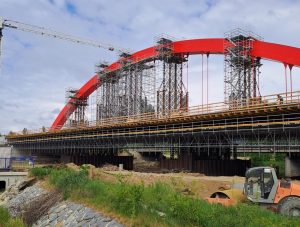 Betonáž střední části mostu přes Moravu na D55. Foto: Pragoprojekt