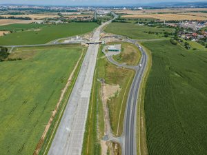 Stavba D55 Olomouc - Kokory, stav srpen 2025. Foto: ŘSD