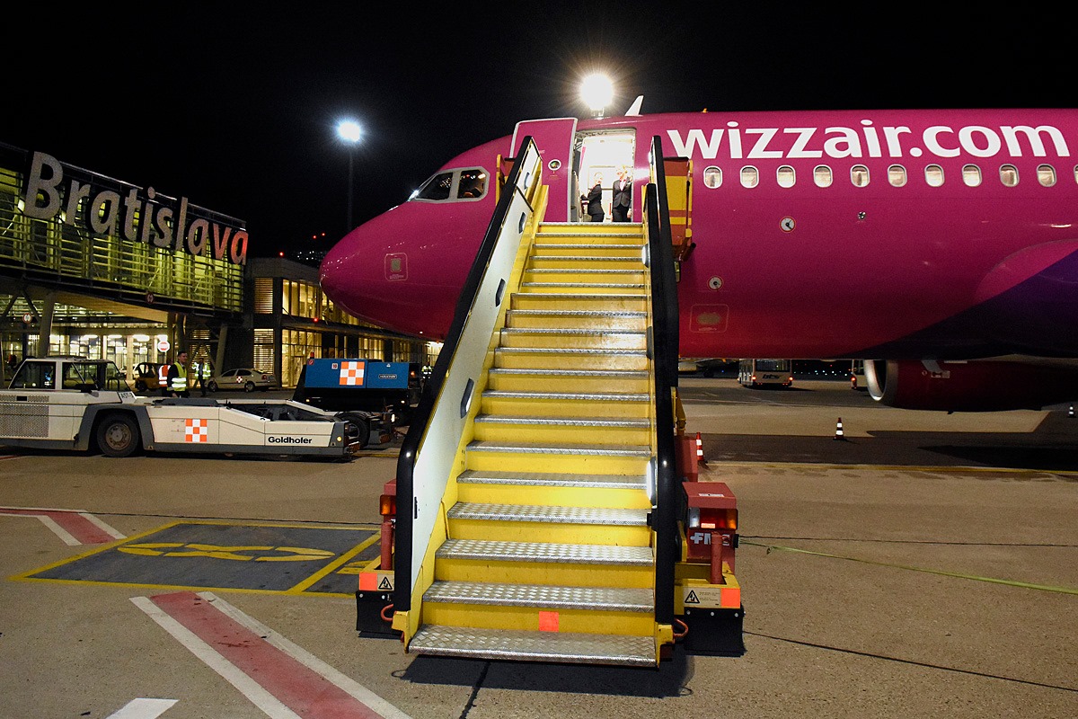 Airbus letecké společnosti Wizz Air v Bratislavě. Zdroj: Letisko Bratislava