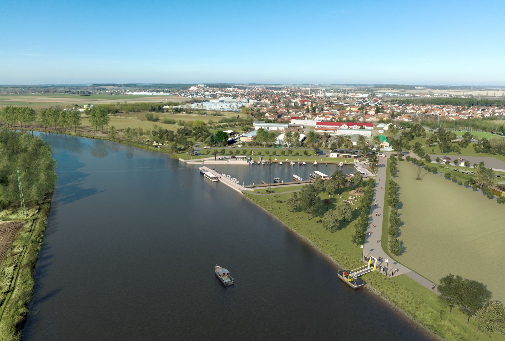 Vizualizace přístavu v Lysé nad Labem. Pramen: ŘVC