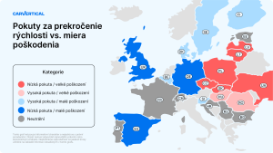 Pokuty za překročení rychlosti a míra poškození aut. Mapa: carVertical