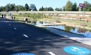 Nové koryto Vltavy a Sluneční ostrovy v ČB. Pramen: Město České Budějovice