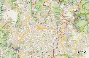Uzavírka Fryčajovy ulice v brněnských Obřanech. Zdroj: Mapy.cz