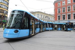 Vykolejení tramvaje SL18 v centru Osla. Foto: SHK
