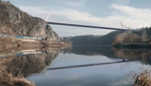 Dálniční most přes Vltavu na DO, 1. místo. Autor: Stráský, Hustý a partneři a Studio acht