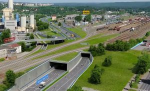Průchod nové silnice I/20 pod seřaďovacím nádražím Doubravka v Plzni. Foto: ŘSD