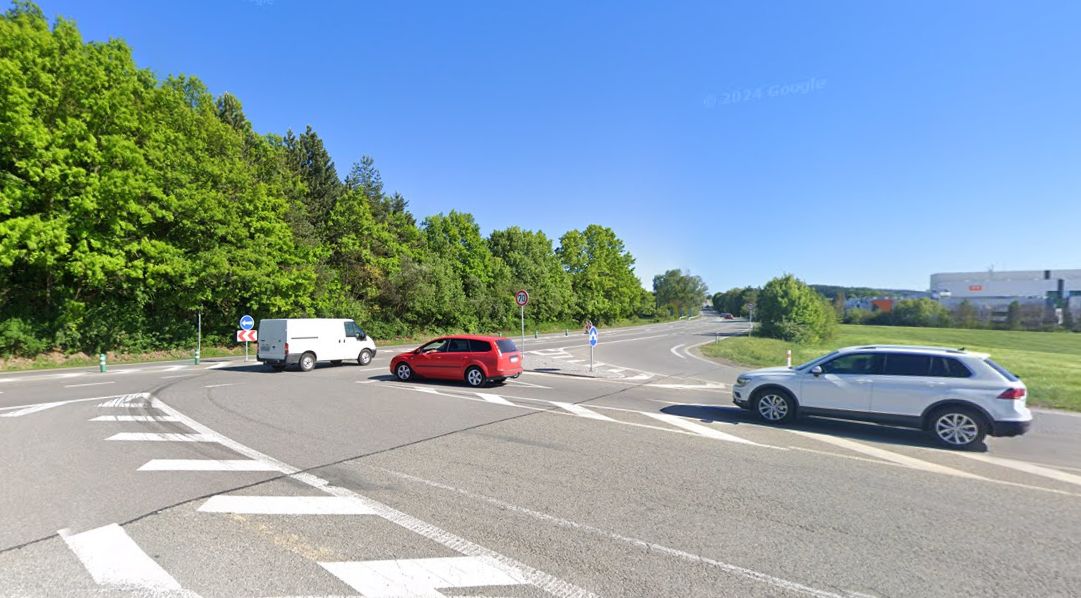 Křižovatka Kuřim východ. Foto: Google Street View