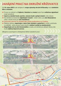 Informační leták k přestavbě křižovatky v Židlochovicích. Foto: Město Židlochovice