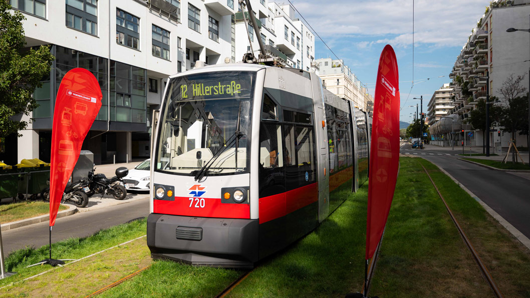 Nová tramvajová trať pro linku 12 ve Vídni. Foto: Wiener Linien