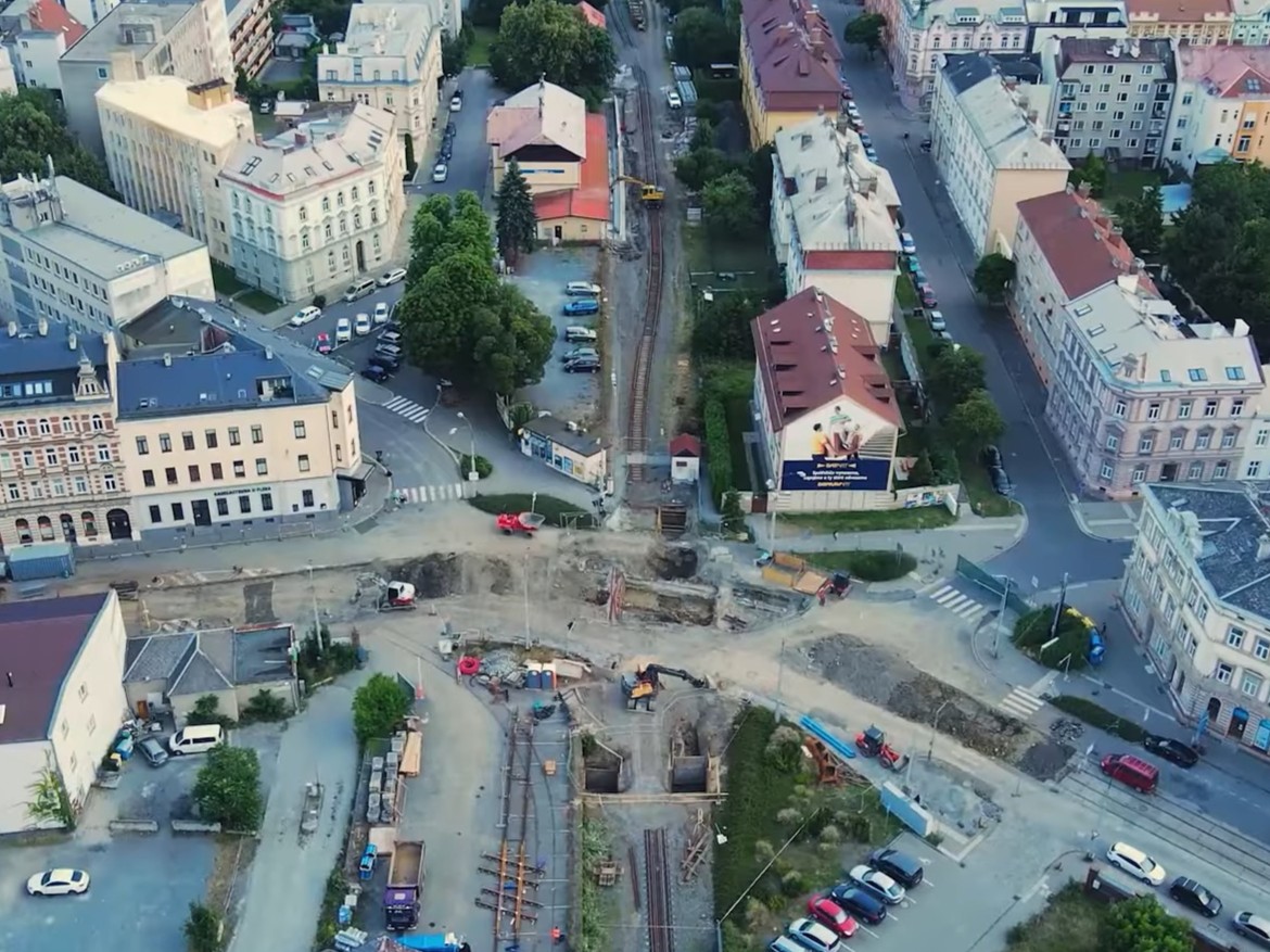 Rekonstrukce zastávky Olomouc město a blízkého křížení. Zdroj: Správa železnic