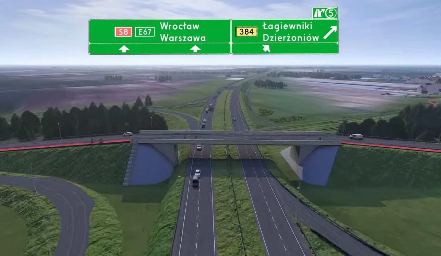 Vizualizace rychlostní silnice Jordanów Śląski a Łagiewniki Zachód. Foto: GDDKiA