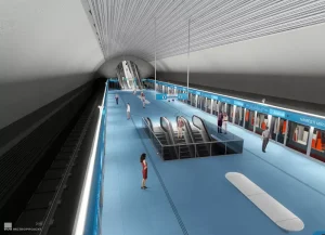 Předběžný návrh stanice metra D Náměstí Míru. Zdroj: DPP, Metroprojekt