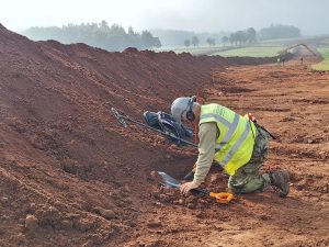 Záchranný archeologický výzkum na D11 Jaroměř - Trutnov. Foto: Radek Mátl / X.com
