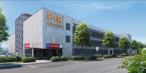 Vizualizace P+R parkovacího domu na Zličíně. Zdroj: MHMP
