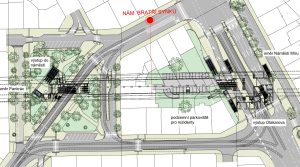 Předběžný návrh stanice metra D Náměstí Bratří Synků. Zdroj: DPP, Metroprojekt