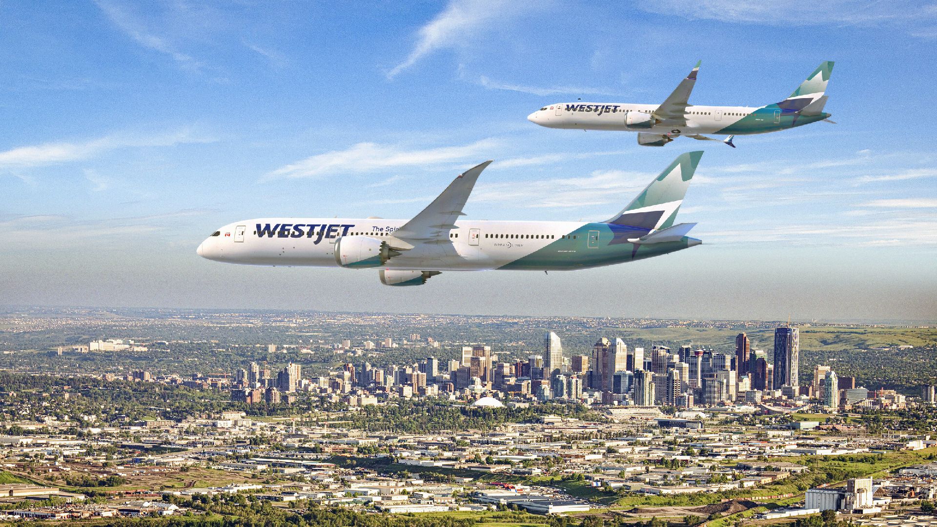 Boeingy 737 a 787 v barvách WestJet. Foto: WestJet