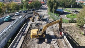 Demolice mostu v Poštorné. Foto: ŘSD