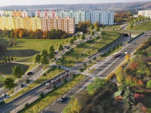 Vizualizace tramvajové trati na Kamechy. Foto: PK Ossendorf / Brno.eu