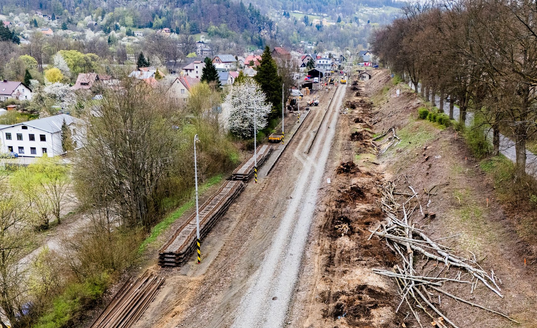 Modernizace stanice Malá Skála, stav květen 2025. Foto: Správa železnic