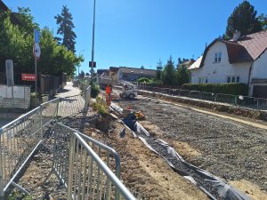 Rekonstrukce průtahu Říčan, stav září 2025. Foto: ŘSD