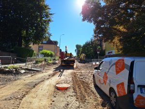 Rekonstrukce průtahu Říčan, stav září 2025. Foto: ŘSD