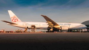 Boeing 777-300ER China Airlines v Praze.
Zdroj: Letiště Praha