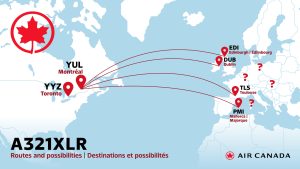 Plánované trasy a možnosti pro A321XLR u Air Canada.Zdroj: Air Canada