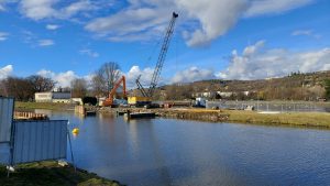 Stavba definitivního uzávěru plavebního kanálu Troja. Foto: PVS