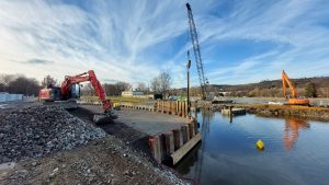 Stavba definitivního uzávěru plavebního kanálu Troja. Foto: PVS