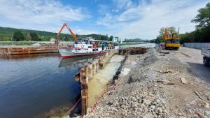 Stavba definitivního uzávěru plavebního kanálu Troja. Foto: PVS