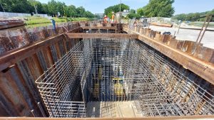 Stavba definitivního uzávěru plavebního kanálu Troja. Foto: PVS