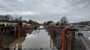 Stavba definitivního uzávěru plavebního kanálu Troja. Foto: PVS