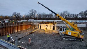 Stavba definitivního uzávěru plavebního kanálu Troja. Foto: PVS