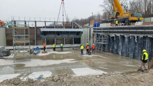 Stavba definitivního uzávěru plavebního kanálu Troja. Foto: PVS