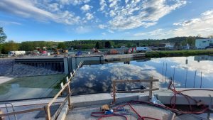 Stavba definitivního uzávěru plavebního kanálu Troja. Foto: PVS