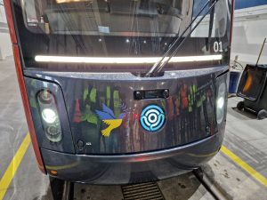 Antikolizní systém Škoda na tramvaji ArticX34 ve finském Tampere. Foto: Zdopravy.cz / Jan Nevyhoštěný