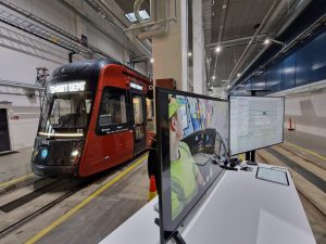 Ukázka autonomního provozu tramvají v depu ve finském Tampere. Foto: Zdopravy.cz / Jan Nevyhoštěný
