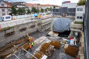 Budovaná stanice metra D Olbrachtova. Foto: DPP - Petr Hejna