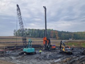 Stavba úseku Pražského okruhu u Dubče. Foto: Zdopravy.cz / Jan Nevyhoštěný