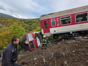 Srážka rychlíků na Slovensku. Zdroj: Polícia Slovenskej republiky